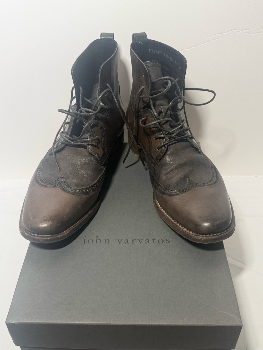 John Varvatos Brown Leather Chukka Wingtip Boots